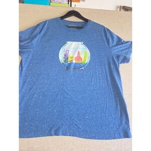 SpongeBob SquarePants Patrick Fish Bowl Graphic T-Shirt Blue Speckled 2XL